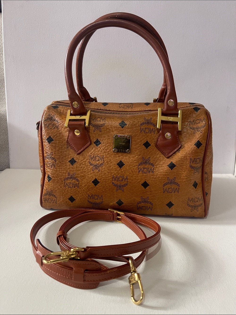 MCM Boston Leather Vintage Boston  Shoulder Bag